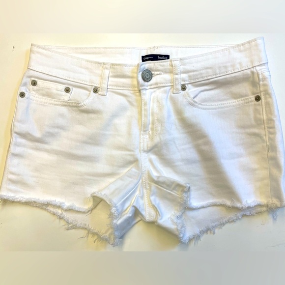 Gap hadley white jean cut off shorts zip/button front w pockets women's size 2 - Picture 2 of 8